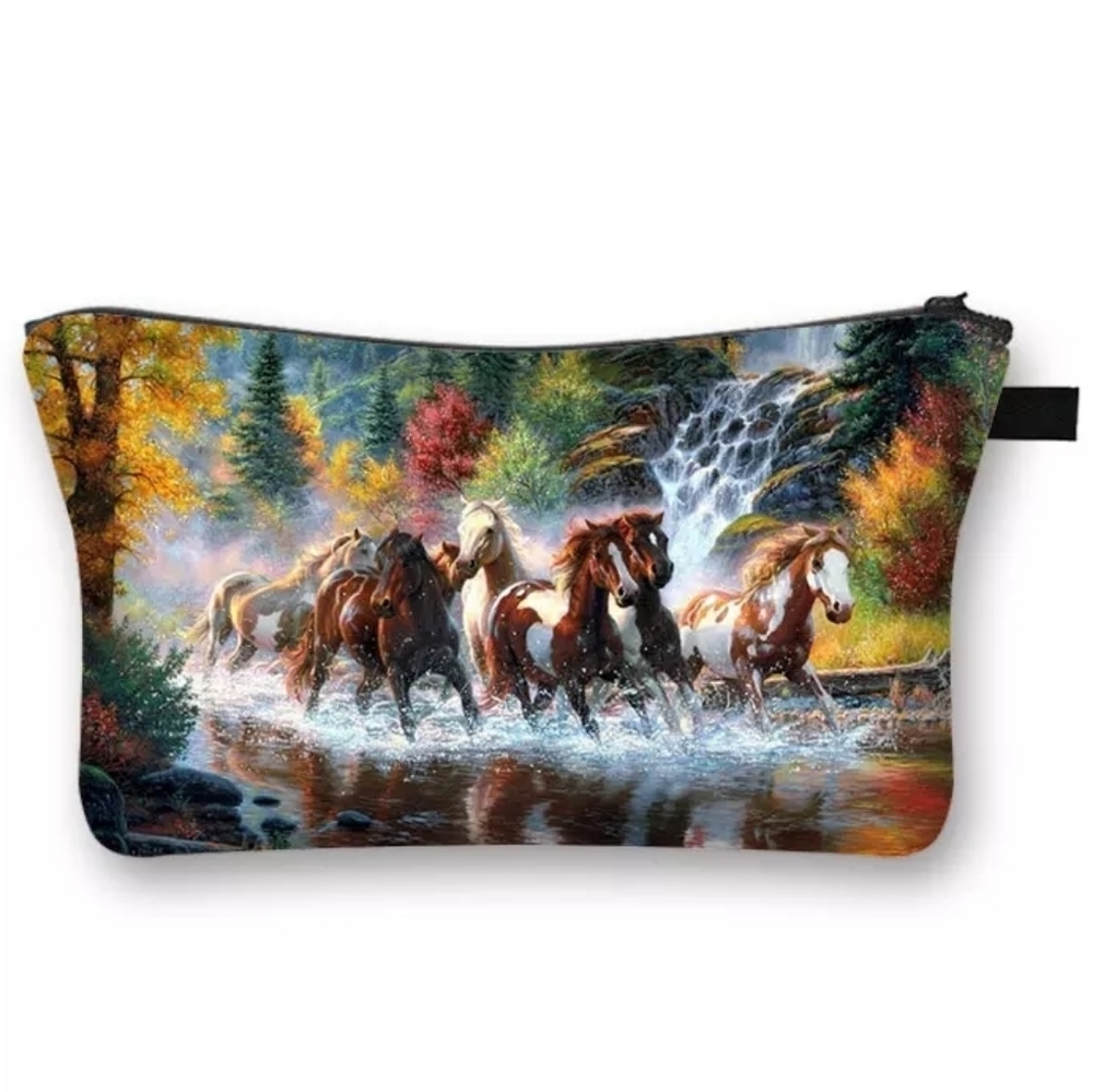 Running Horses Bag. Pine Trees. Western Country